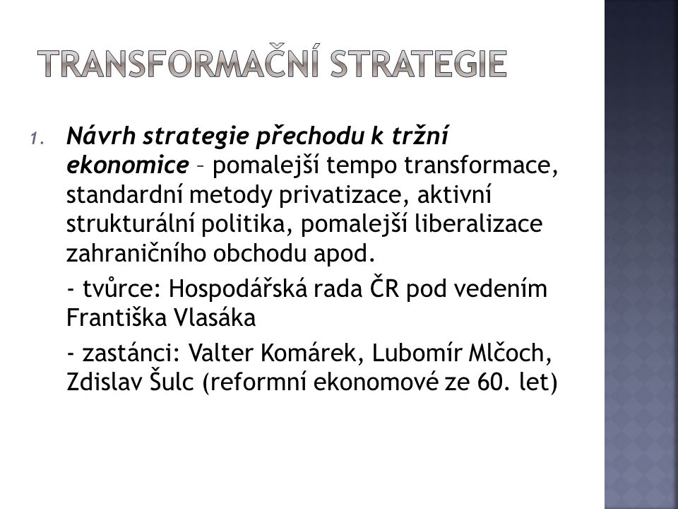 Hospod Sk Politika T Ma S Hopo Ekonomick Transformace Ppt